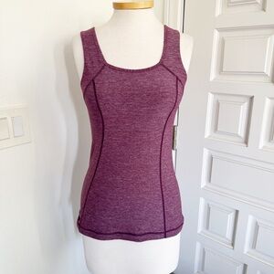 Lululemon Tank Top Heathered Purple Pink Plum Yoga Athletic Ribbon Ruffle Size 6